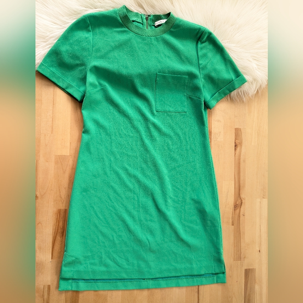 {Alice + Olivia} Catalina Mini Shift Dress In Mint Kelly - Picture 3 of 6